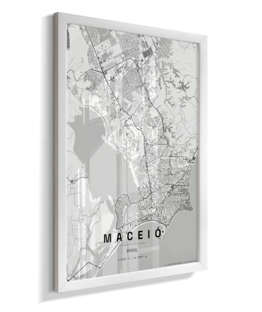 Quadro Mapa de Maceió - Vertical