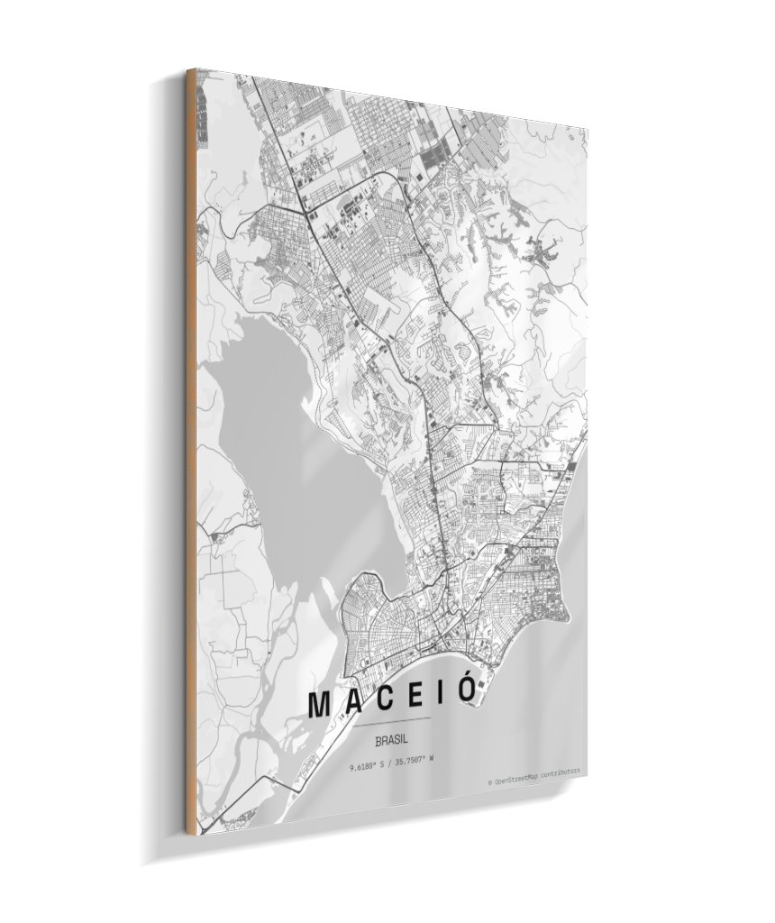 Quadro Mapa de Maceió - Vertical