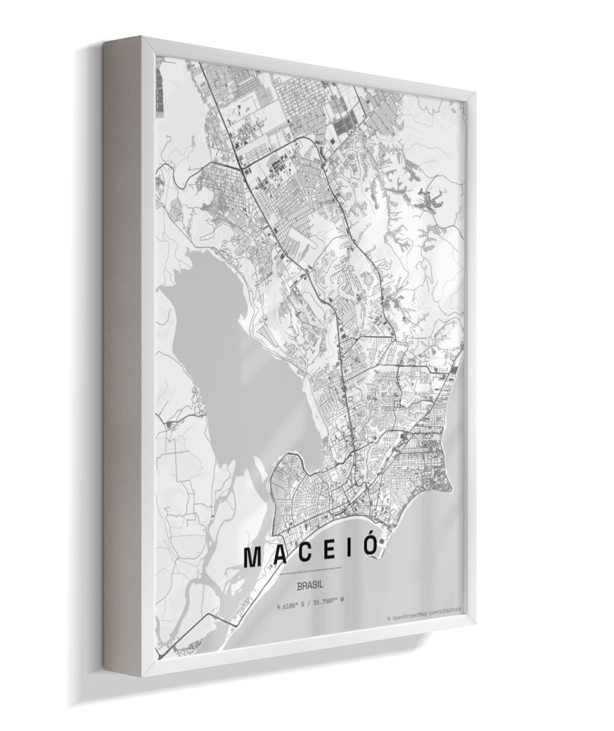 Quadro Mapa de Maceió - Vertical