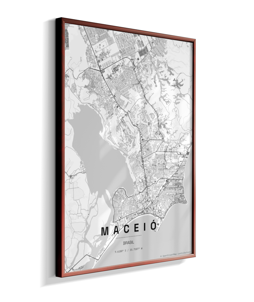Quadro Mapa de Maceió - Vertical