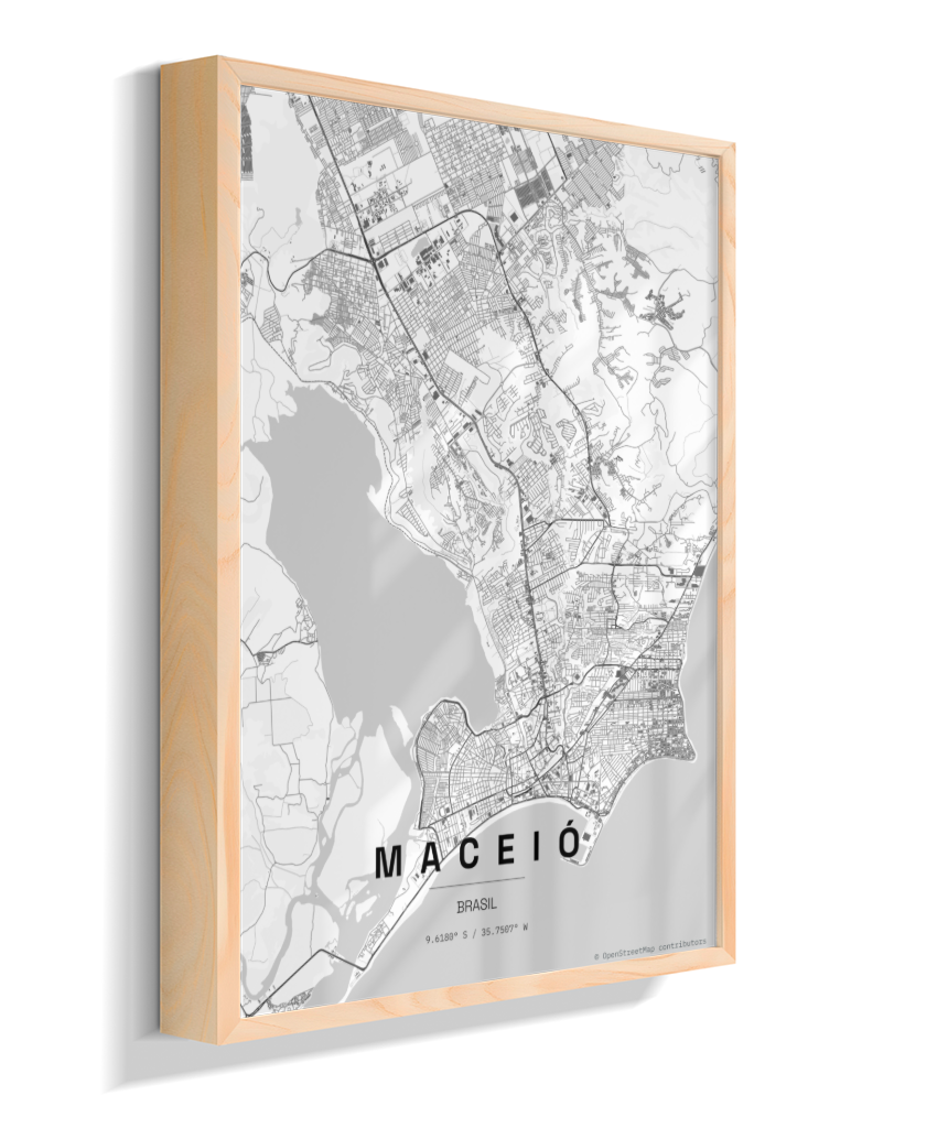 Quadro Mapa de Maceió - Vertical