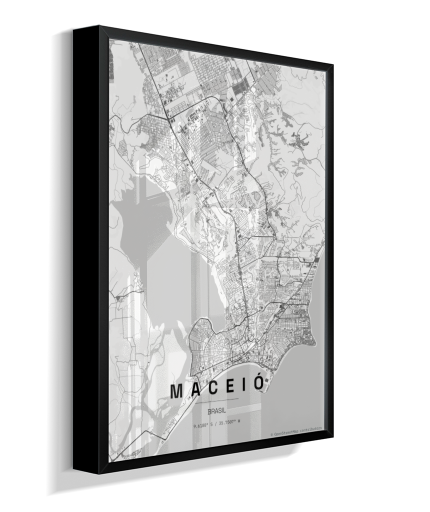 Quadro Mapa de Maceió - Vertical
