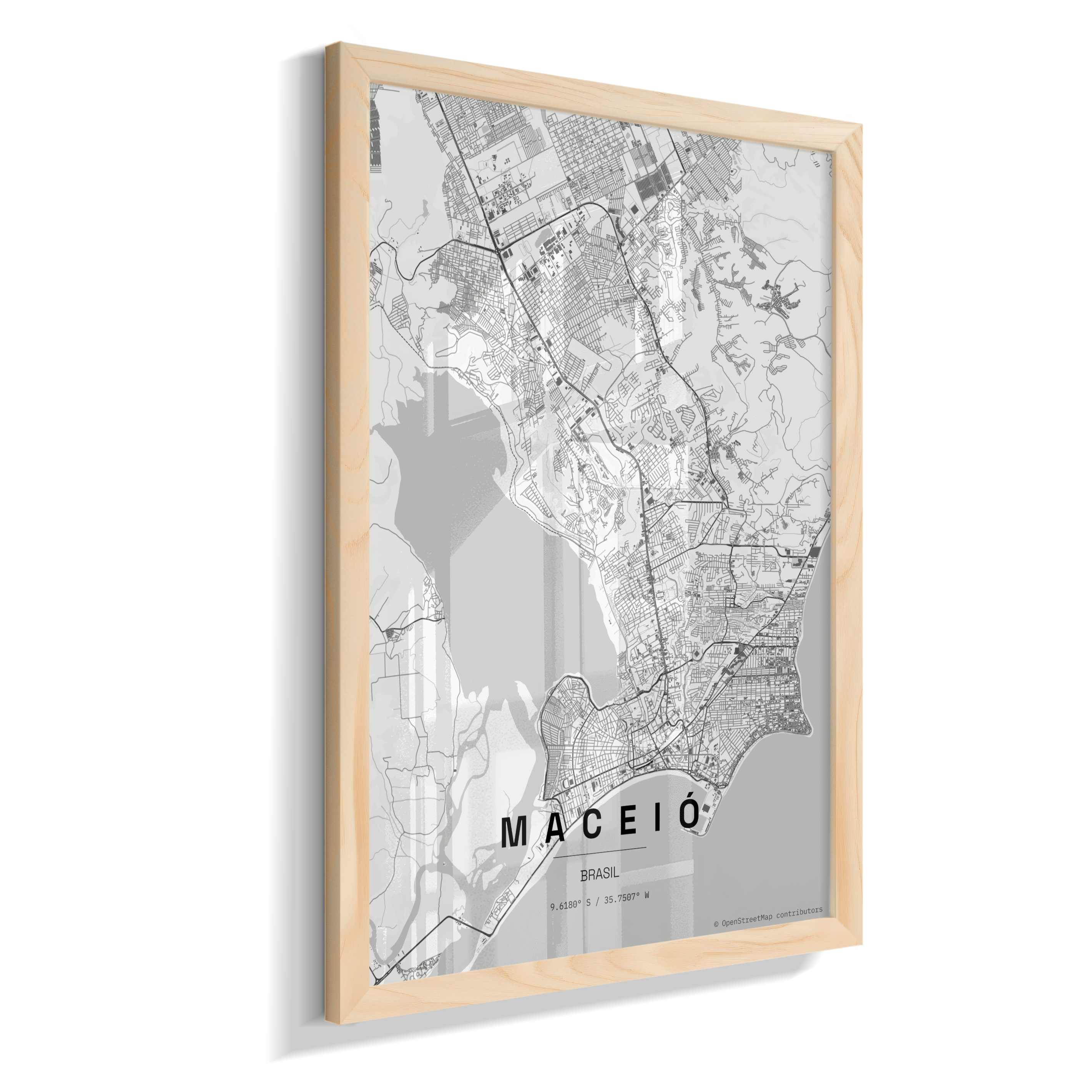 Quadro Mapa de Maceió - Vertical