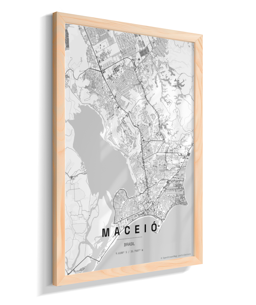 Quadro Mapa de Maceió - Vertical