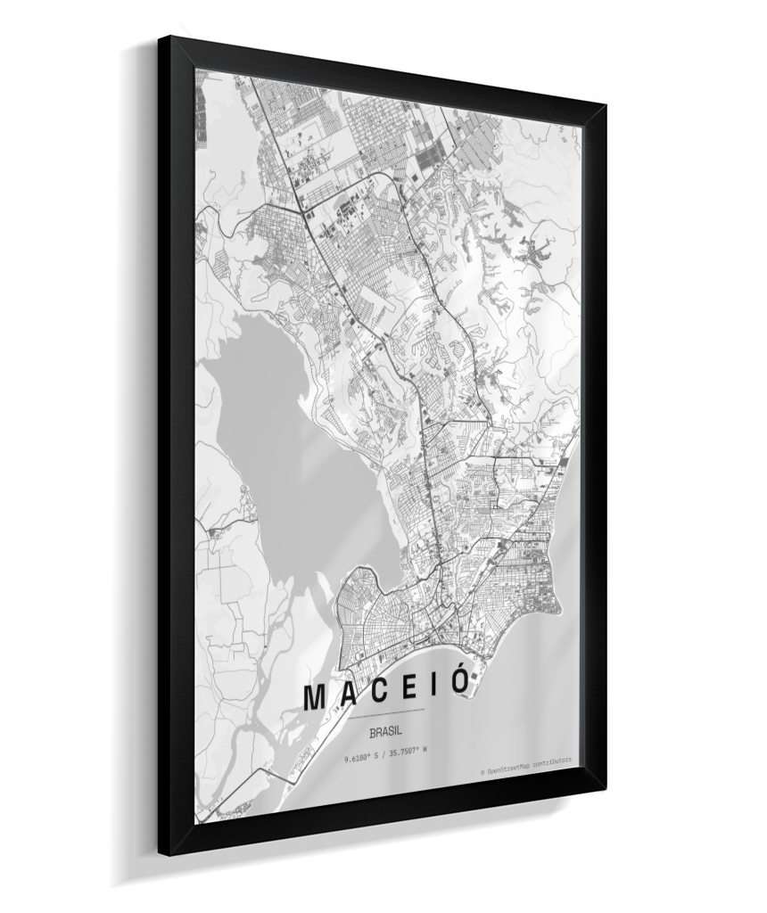 Quadro Mapa de Maceió - Vertical