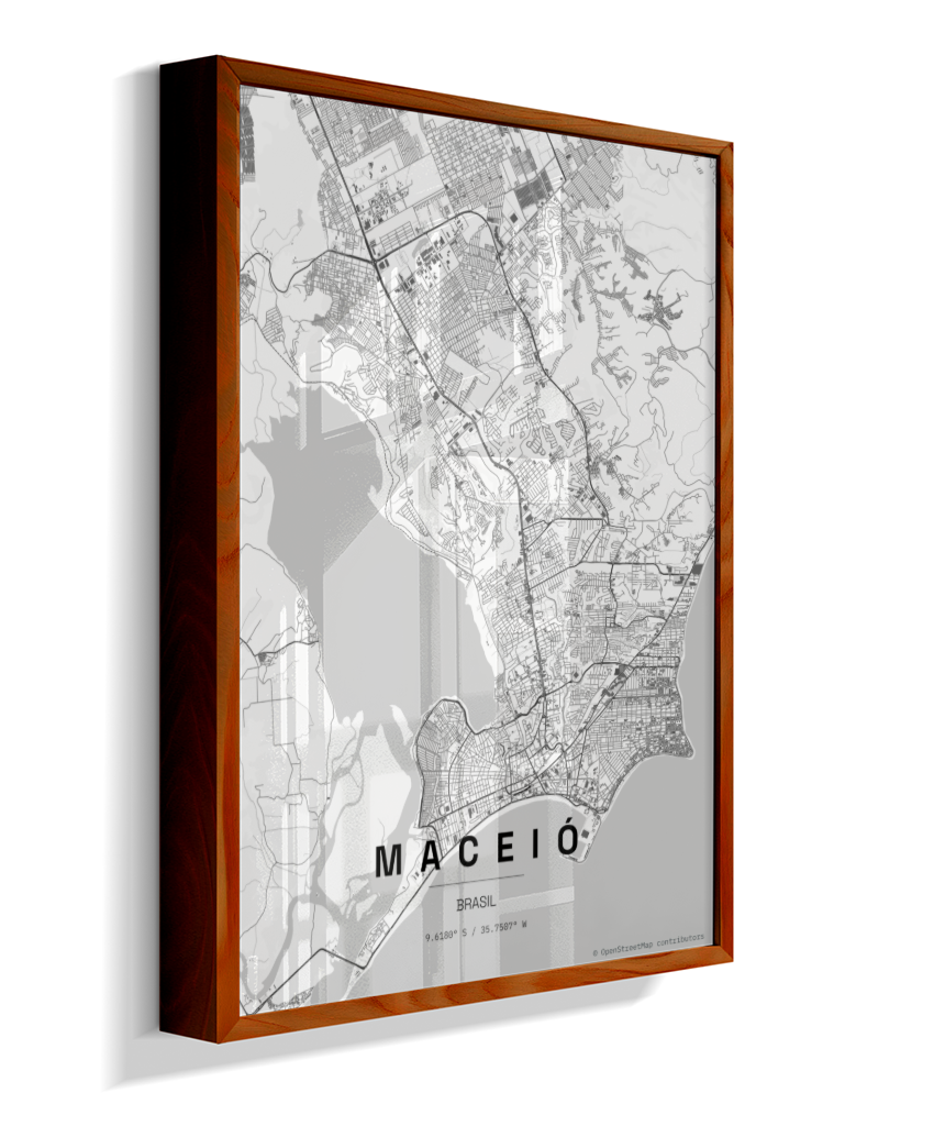 Quadro Mapa de Maceió - Vertical