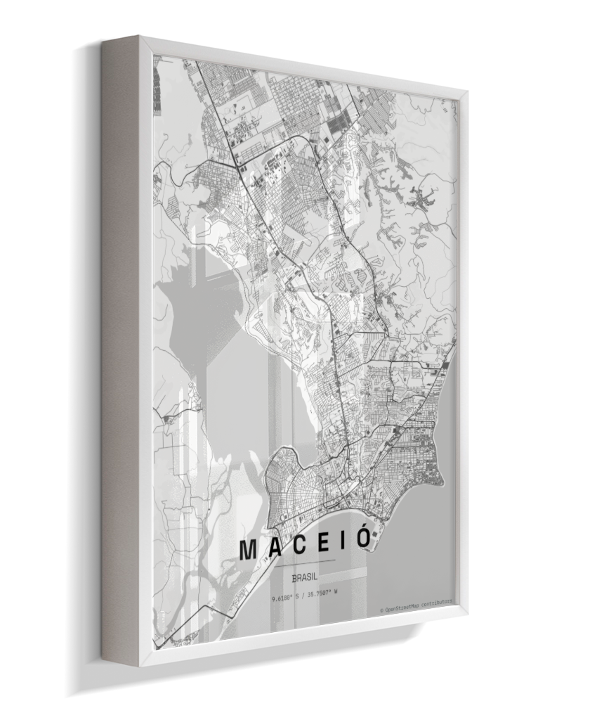 Quadro Mapa de Maceió - Vertical