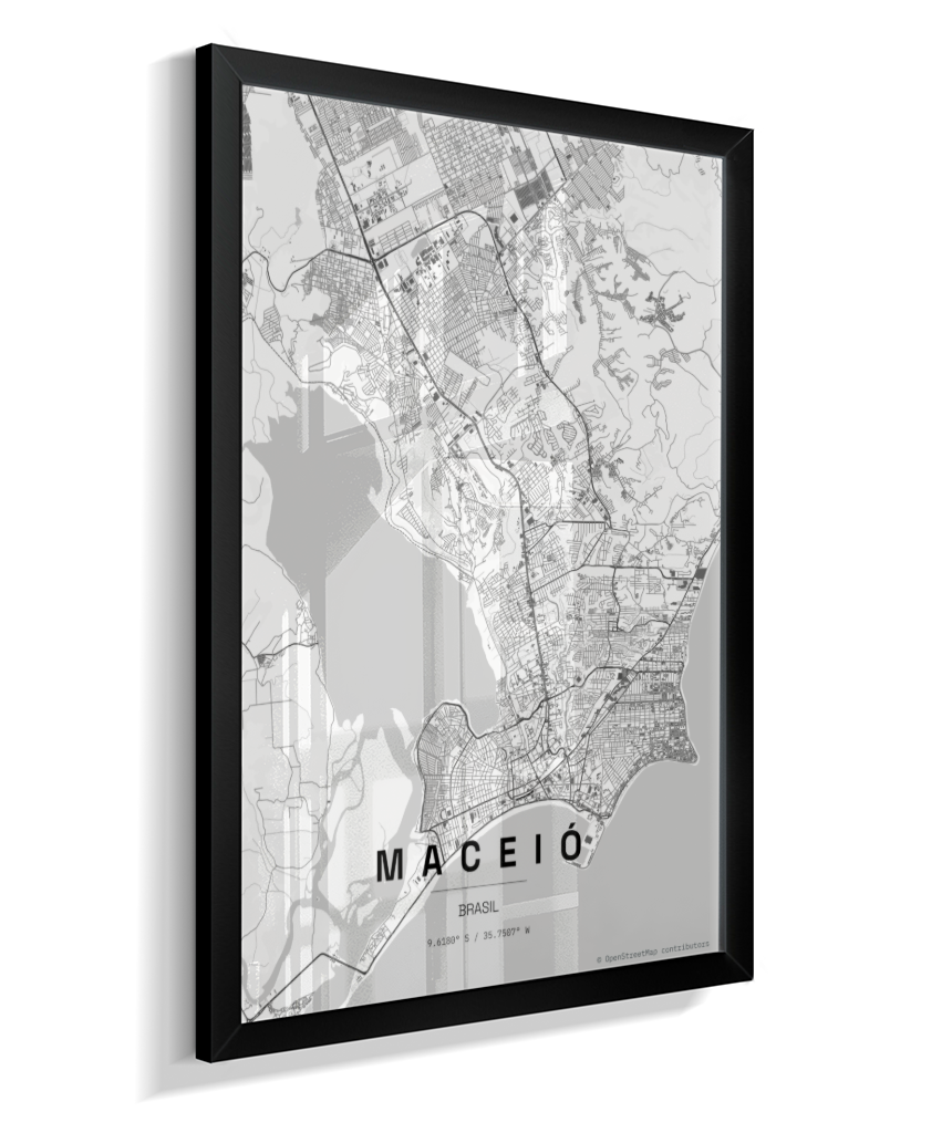 Quadro Mapa de Maceió - Vertical
