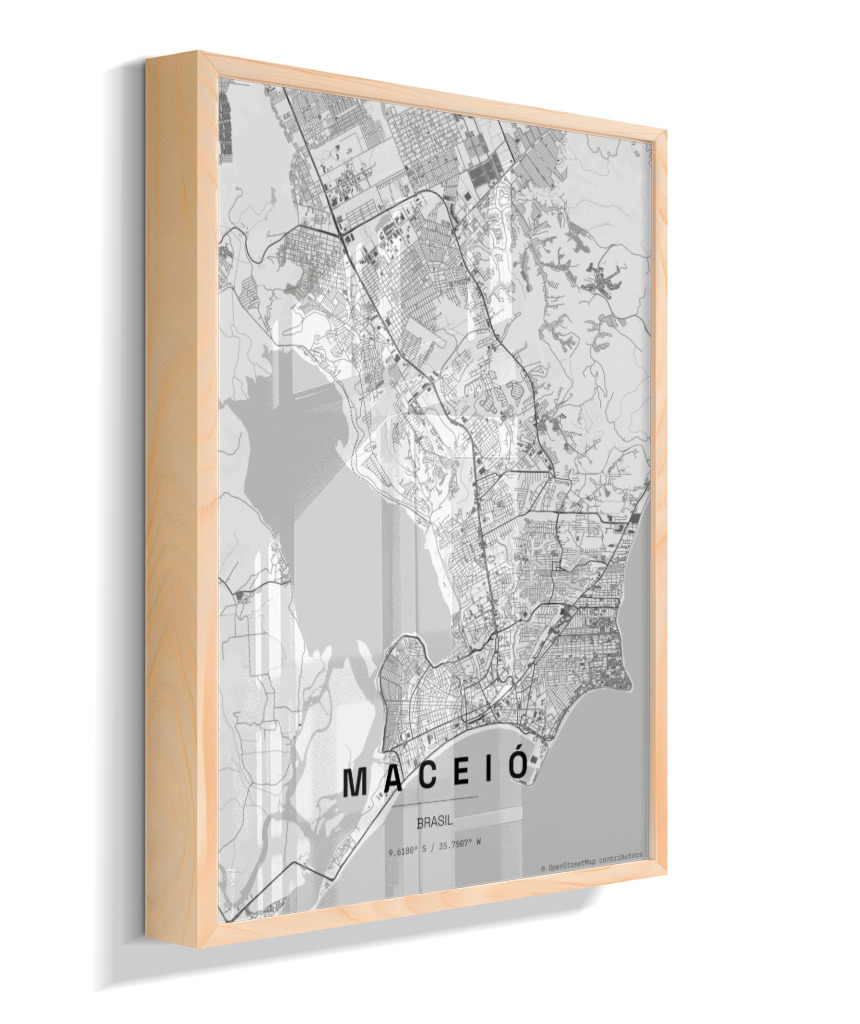 Quadro Mapa de Maceió - Vertical