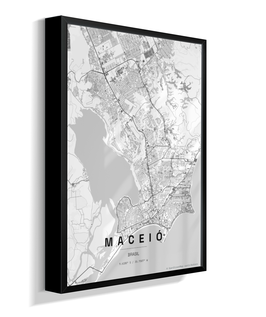Quadro Mapa de Maceió - Vertical