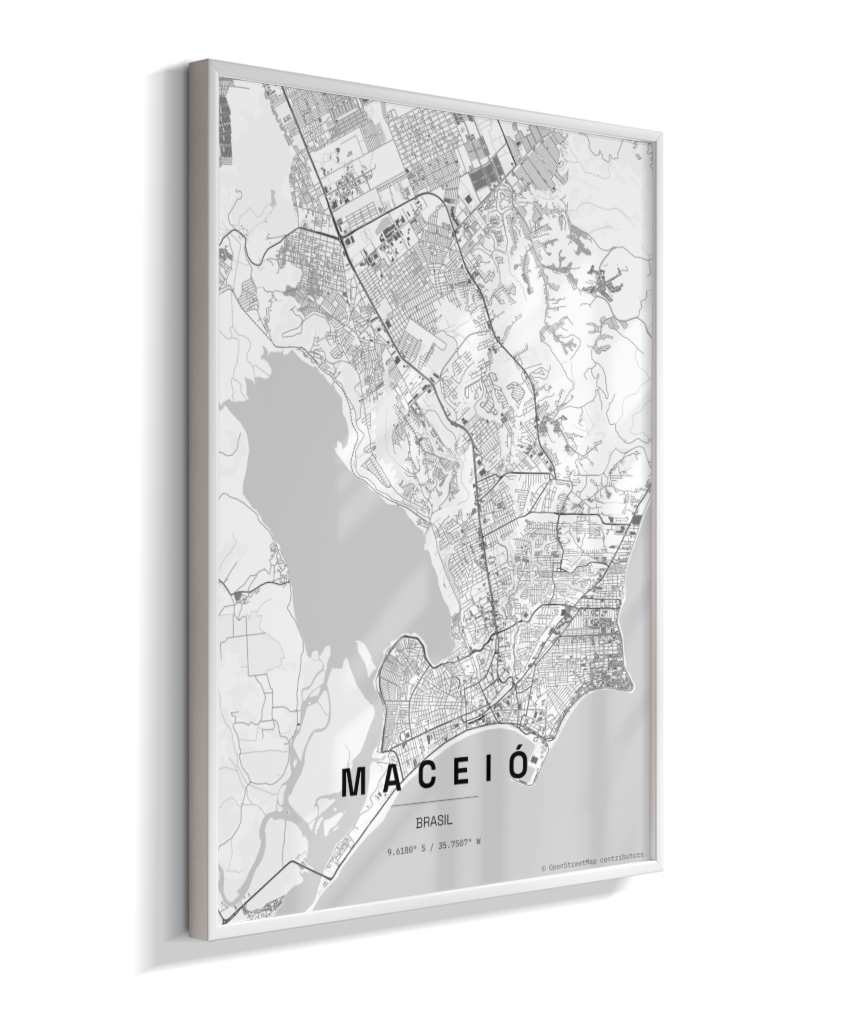 Quadro Mapa de Maceió - Vertical