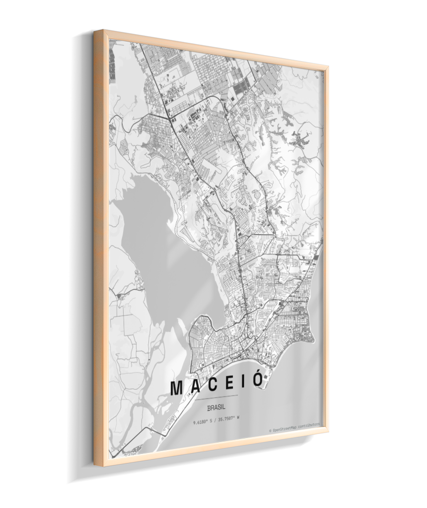 Quadro Mapa de Maceió - Vertical