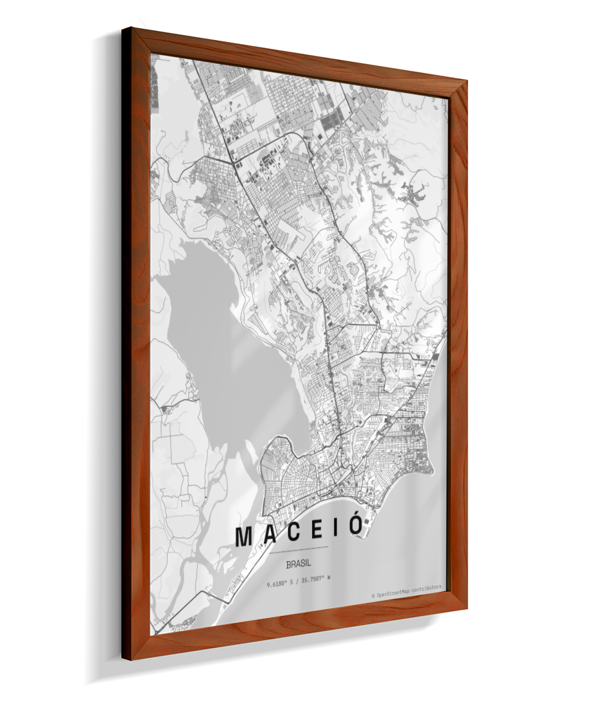 Quadro Mapa de Maceió - Vertical