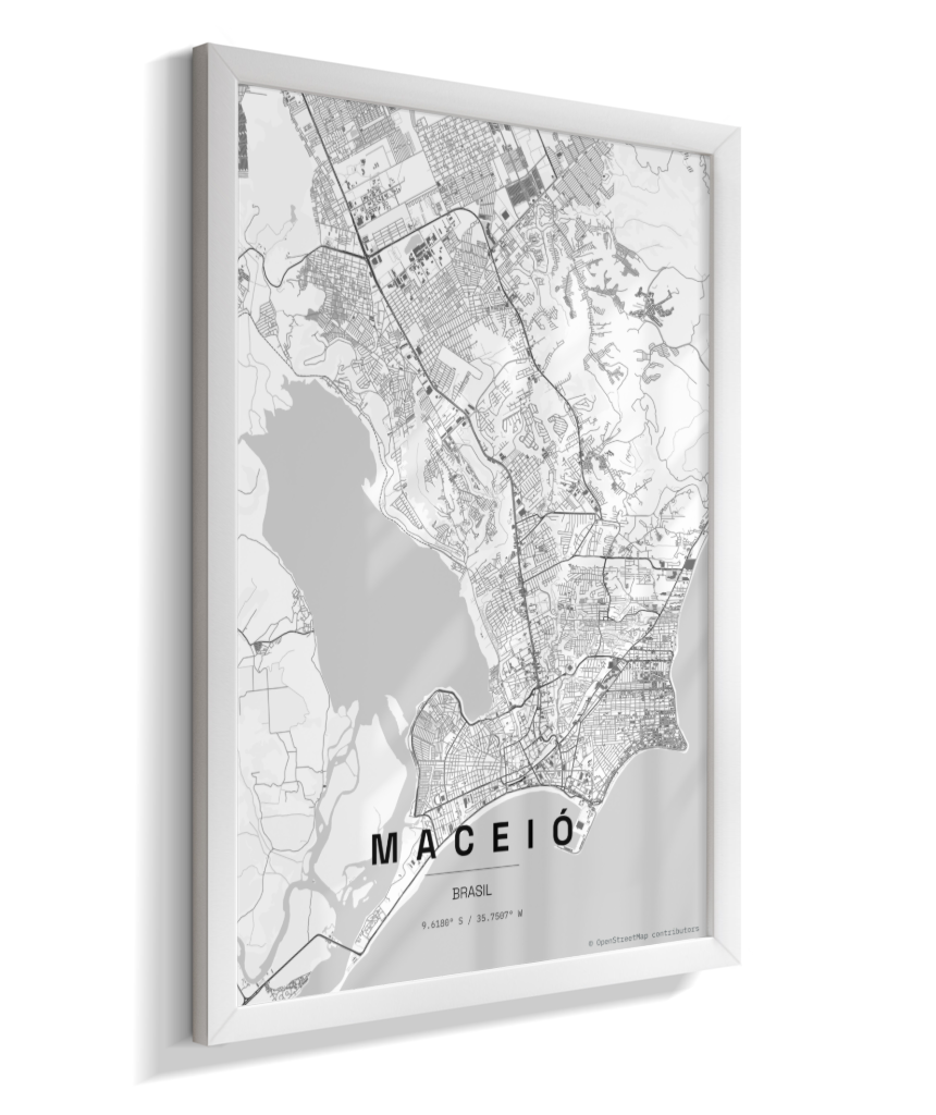 Quadro Mapa de Maceió - Vertical