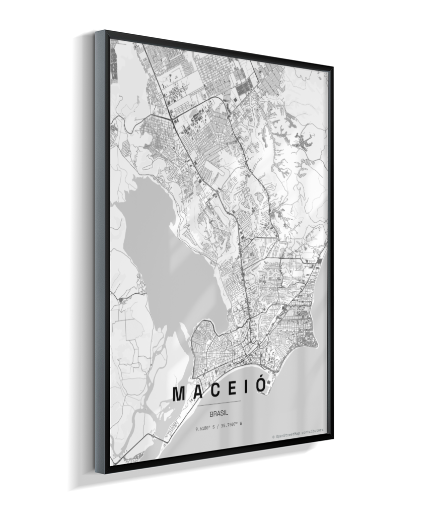 Quadro Mapa de Maceió - Vertical