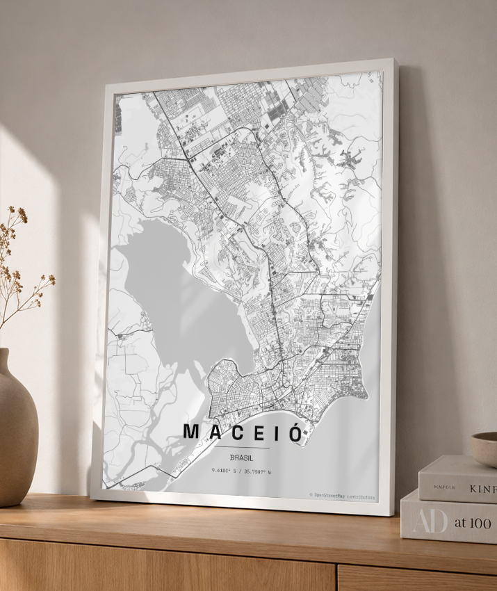 Quadro Mapa de Maceió - Vertical