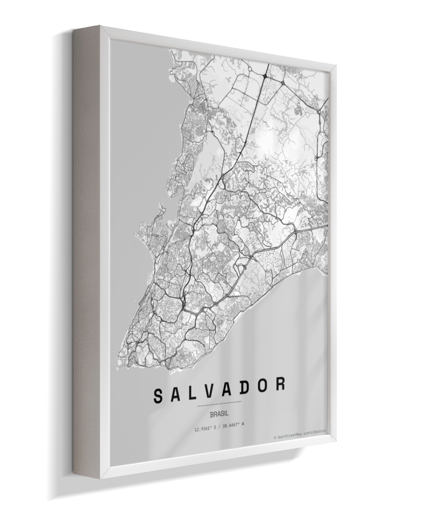 Quadro Mapa de Salvador - Vertical