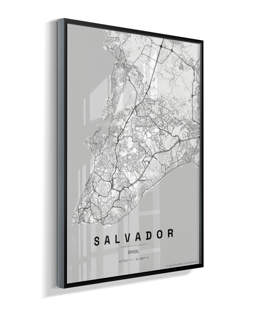 Quadro Mapa de Salvador - Vertical