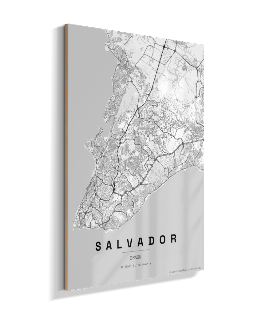 Quadro Mapa de Salvador - Vertical