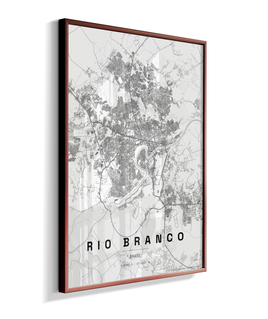 Quadro Mapa de Rio Branco - Vertical