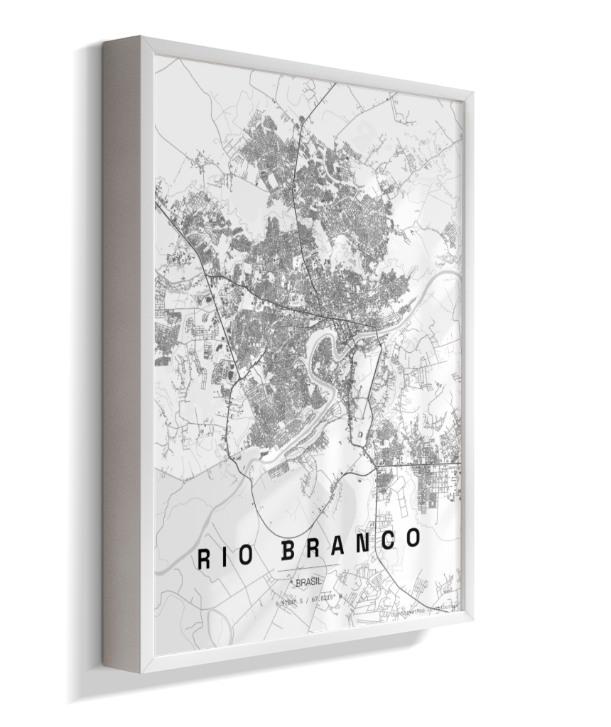 Quadro Mapa de Rio Branco - Vertical