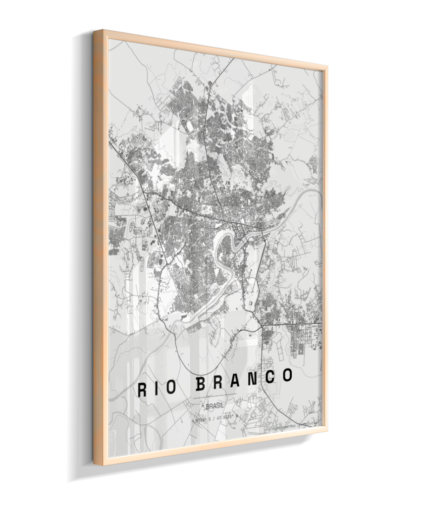 Quadro Mapa de Rio Branco - Vertical