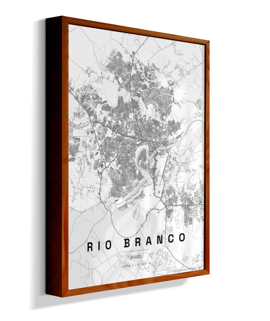 Quadro Mapa de Rio Branco - Vertical