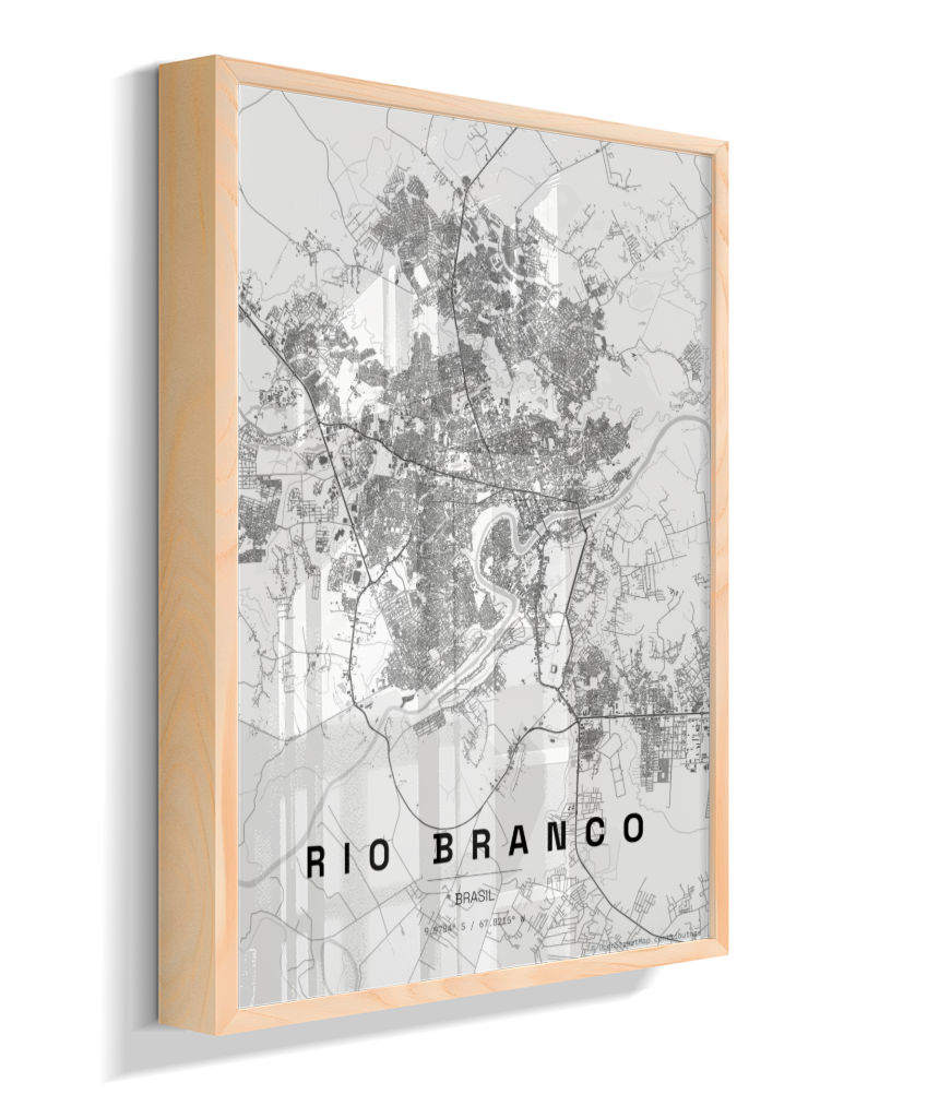 Quadro Mapa de Rio Branco - Vertical