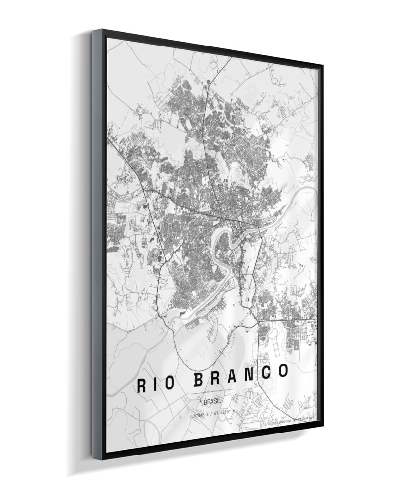 Quadro Mapa de Rio Branco - Vertical