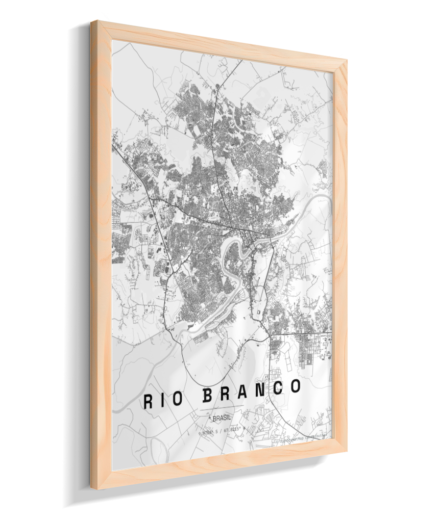 Quadro Mapa de Rio Branco - Vertical