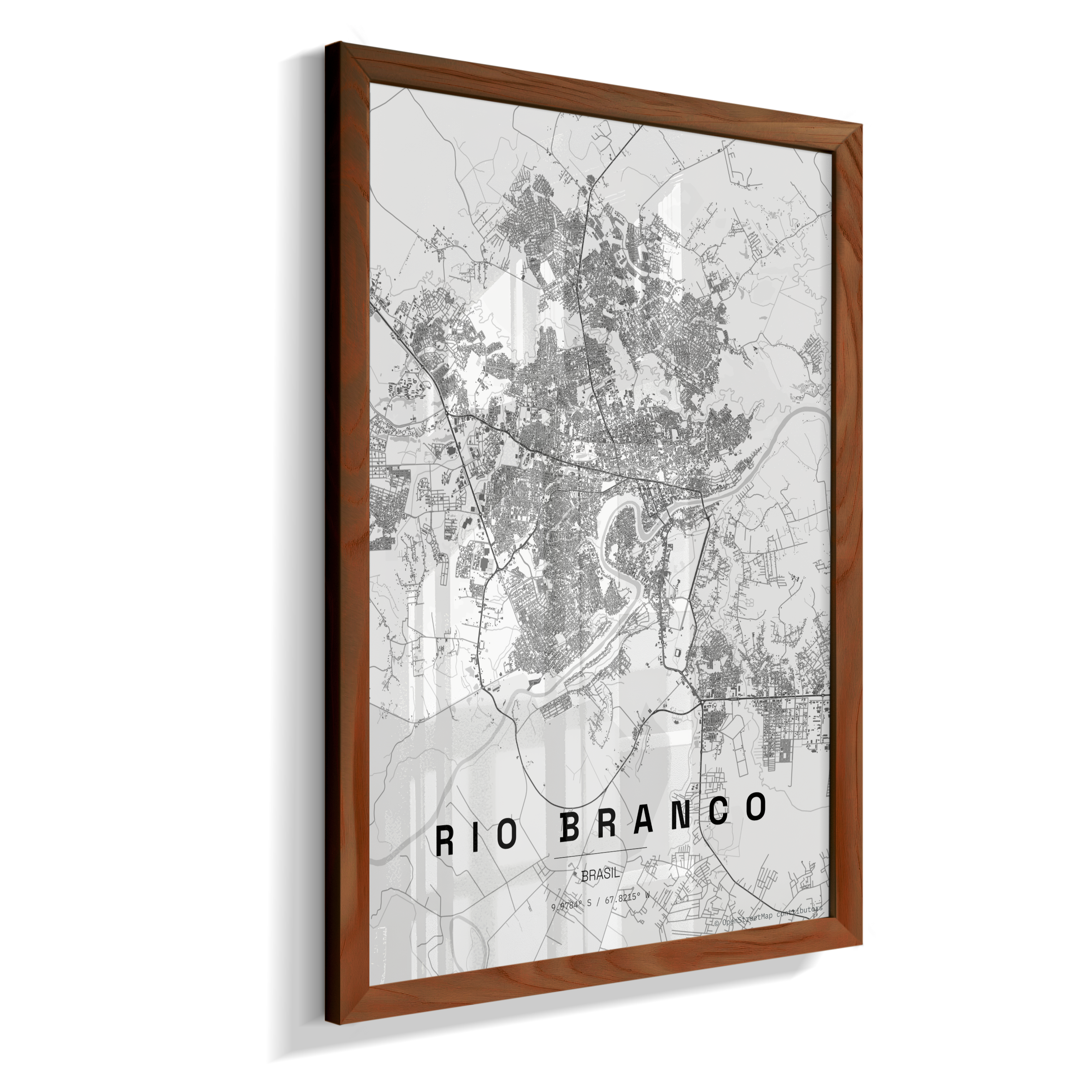 Quadro Mapa de Rio Branco - Vertical
