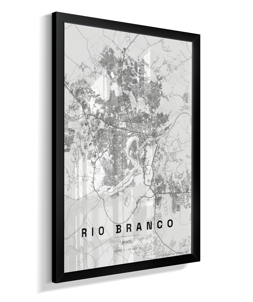 Quadro Mapa de Rio Branco - Vertical