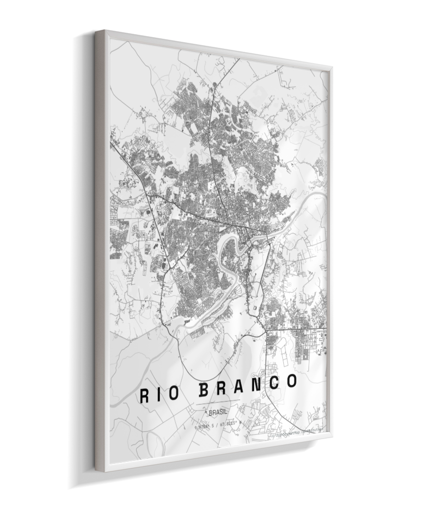 Quadro Mapa de Rio Branco - Vertical