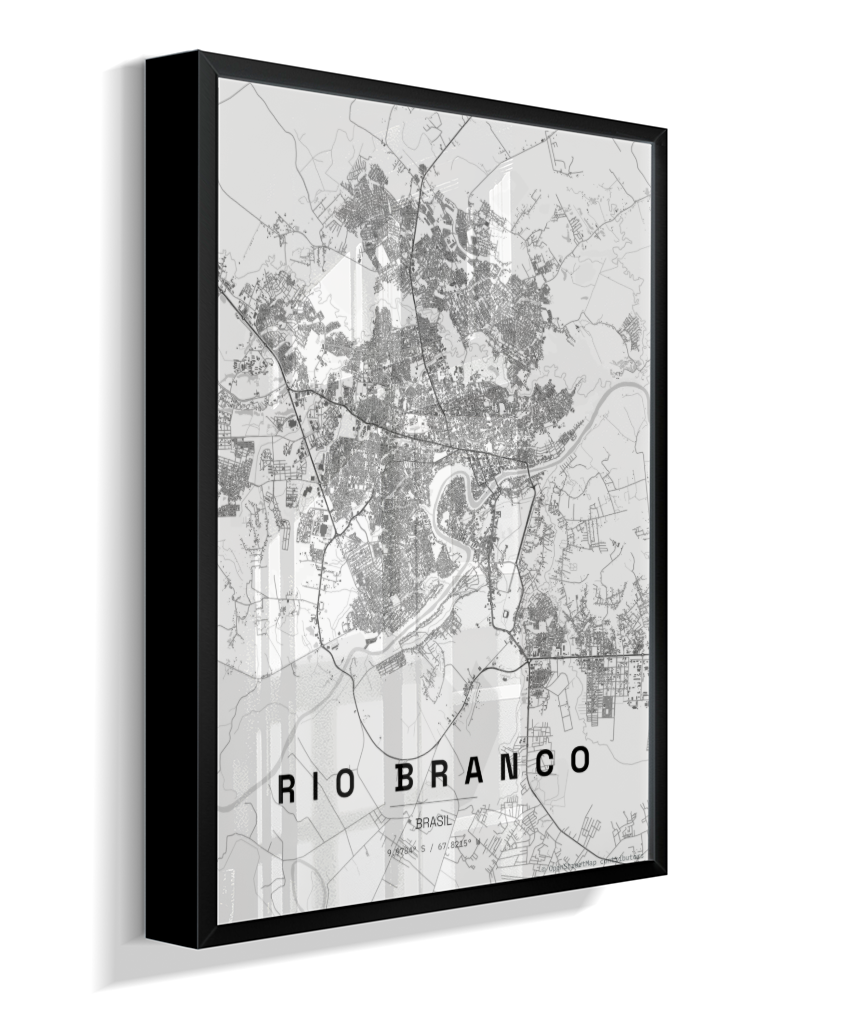 Quadro Mapa de Rio Branco - Vertical