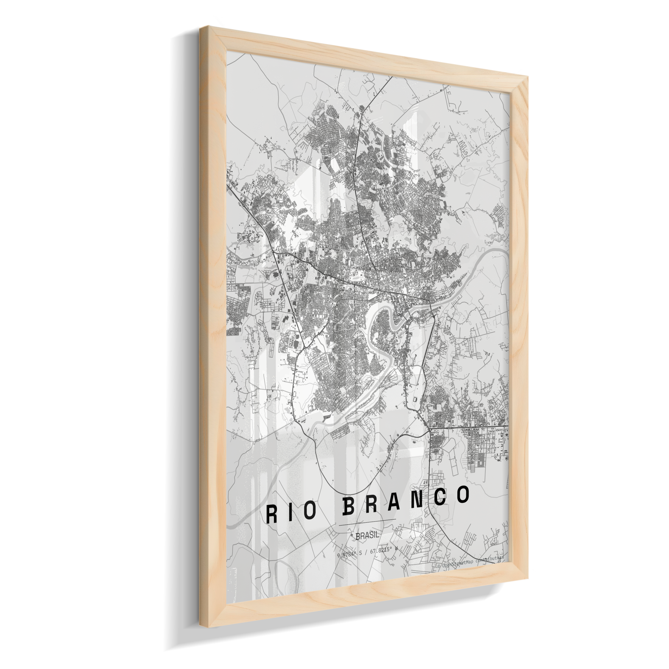 Quadro Mapa de Rio Branco - Vertical