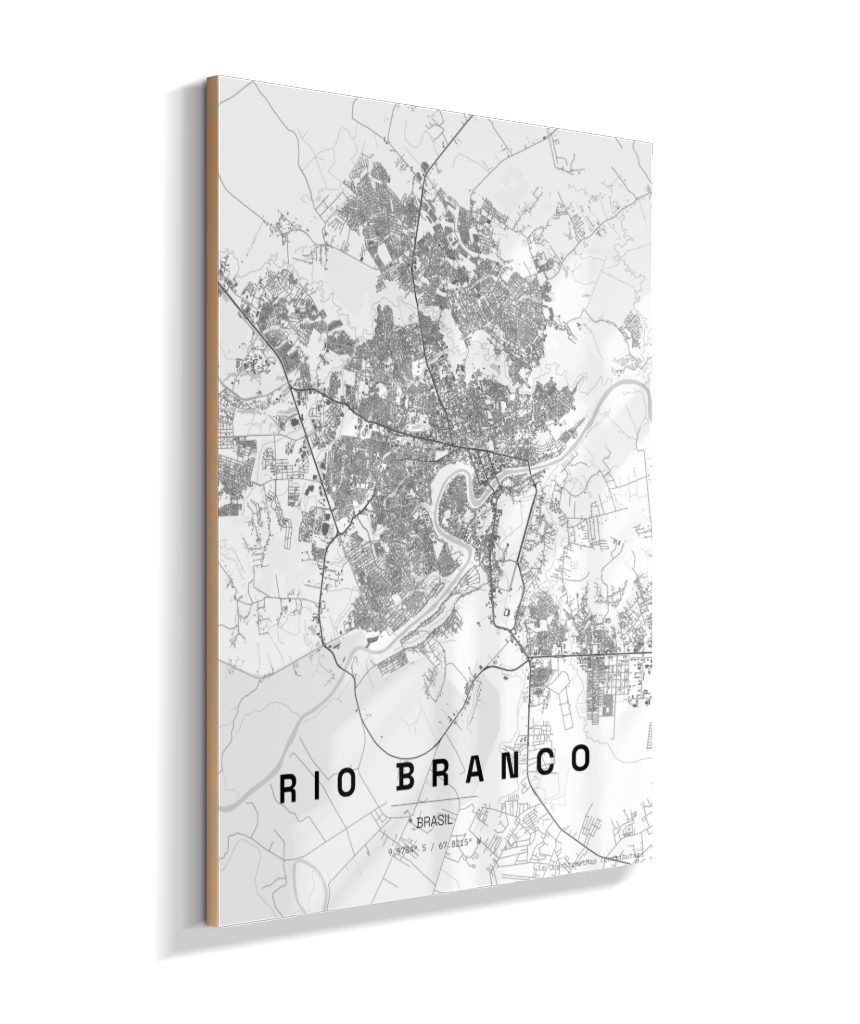 Quadro Mapa de Rio Branco - Vertical