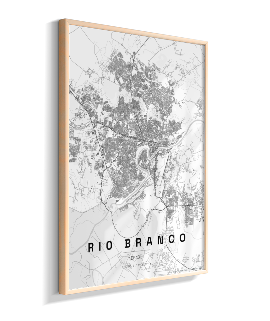 Quadro Mapa de Rio Branco - Vertical