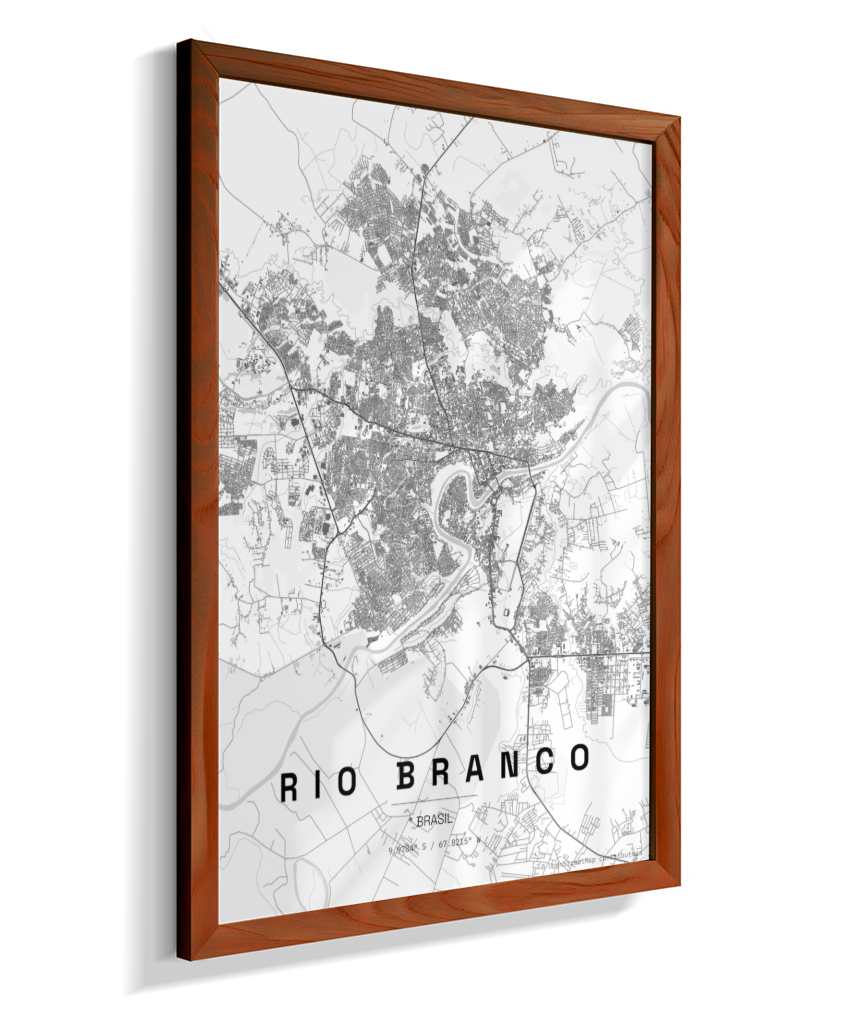 Quadro Mapa de Rio Branco - Vertical