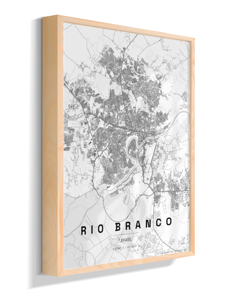 Quadro Mapa de Rio Branco - Vertical