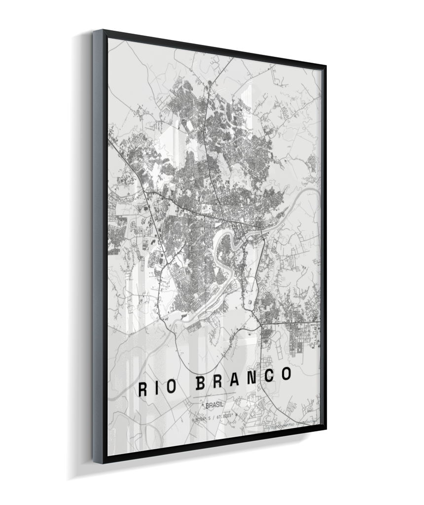 Quadro Mapa de Rio Branco - Vertical
