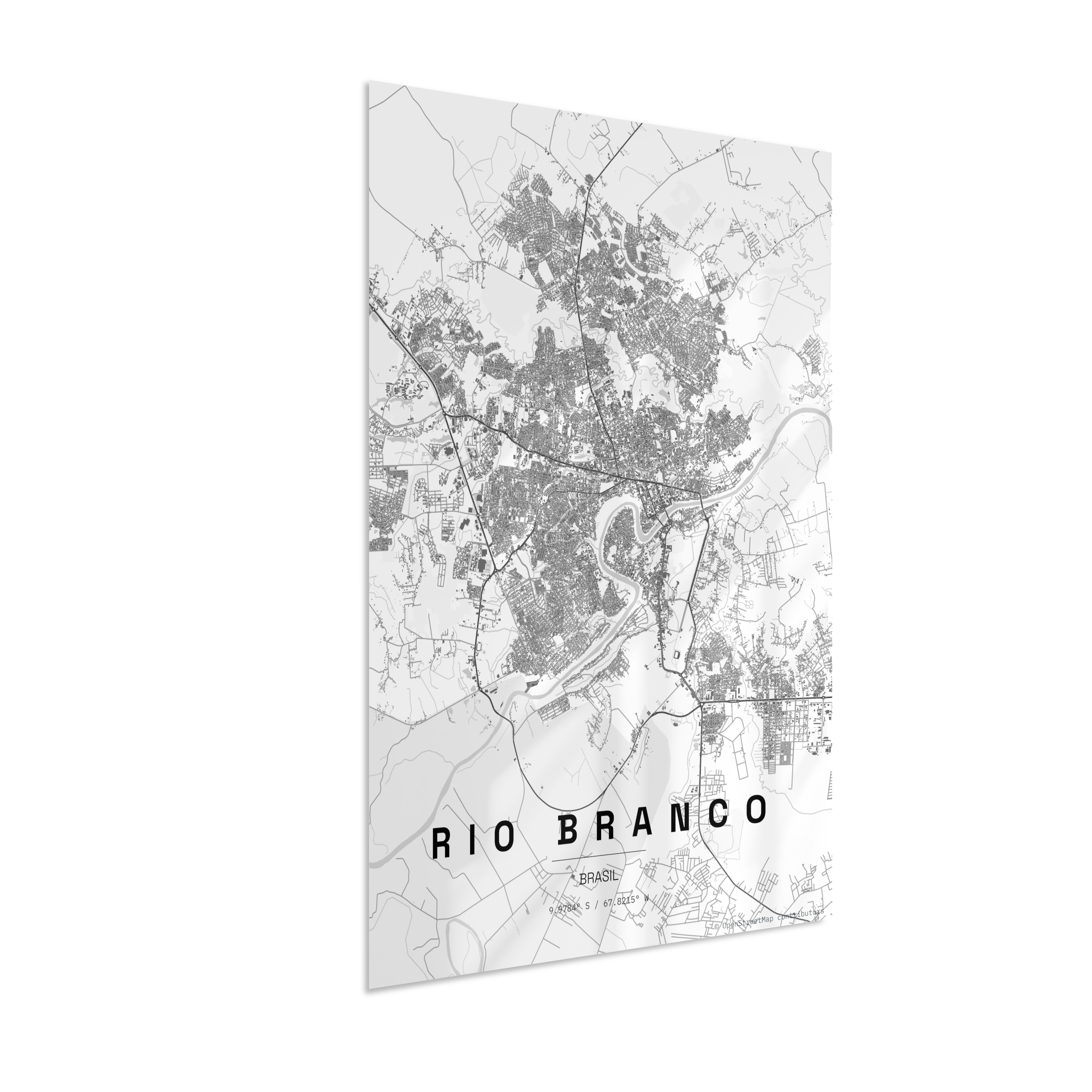 Quadro Mapa de Rio Branco - Vertical