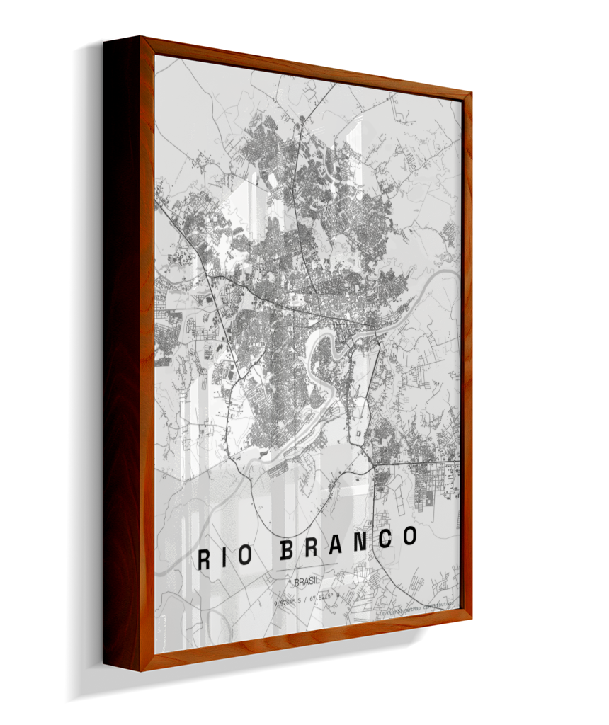 Quadro Mapa de Rio Branco - Vertical