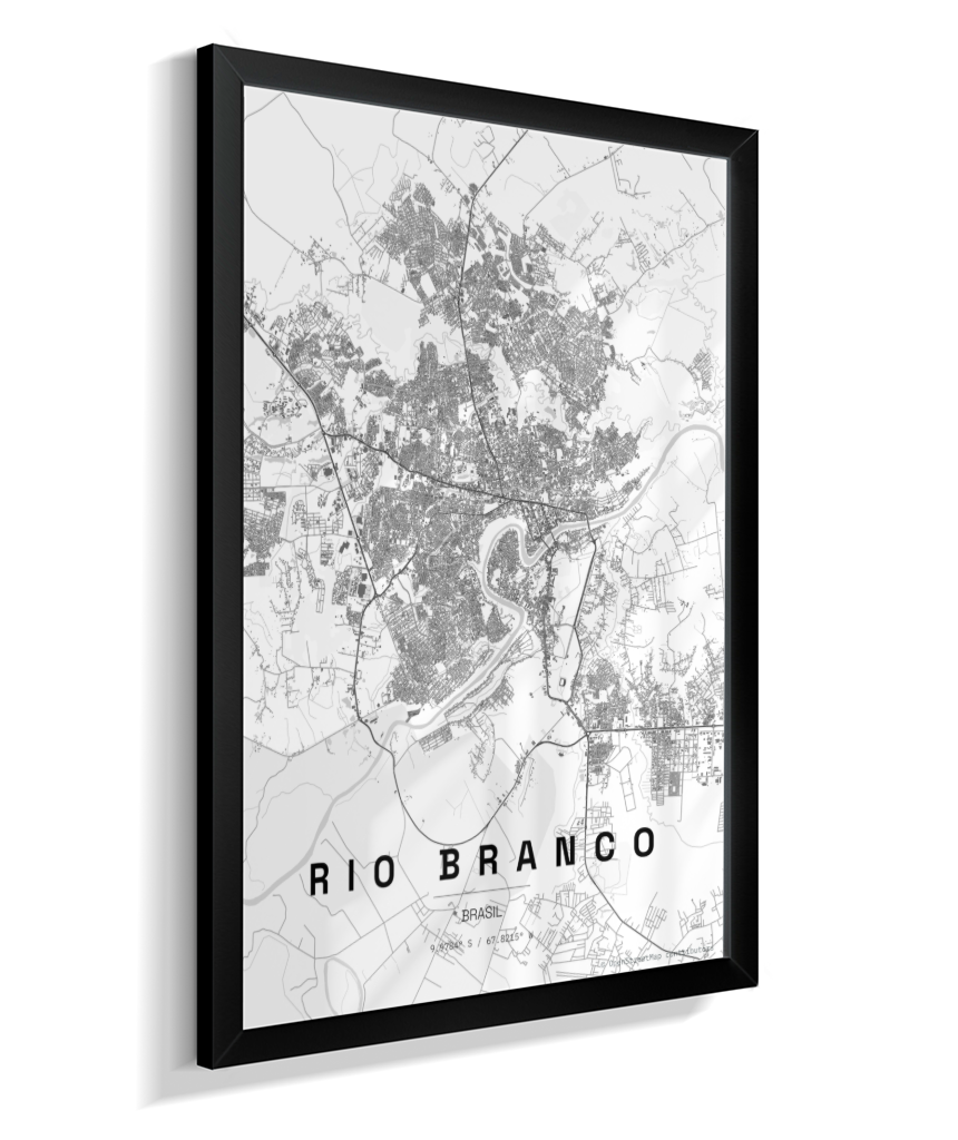Quadro Mapa de Rio Branco - Vertical