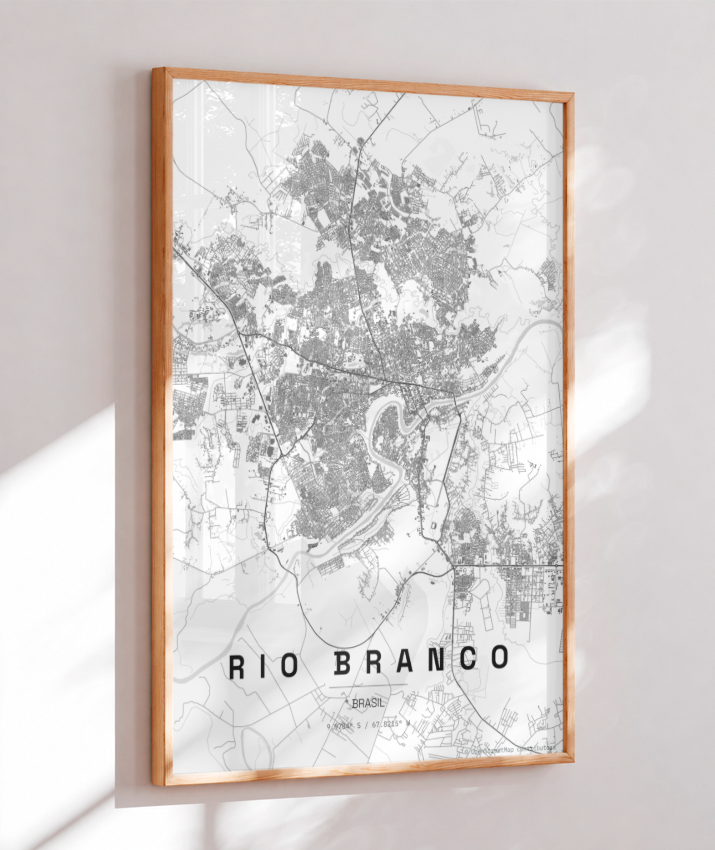 Quadro Mapa de Rio Branco - Vertical