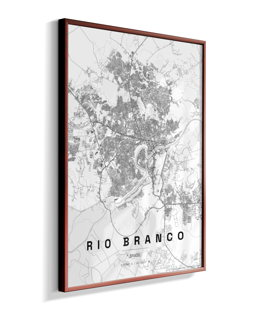 Quadro Mapa de Rio Branco - Vertical