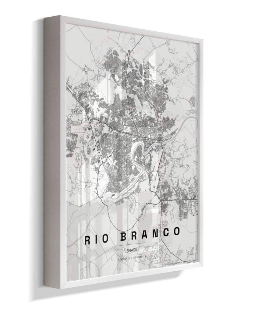 Quadro Mapa de Rio Branco - Vertical