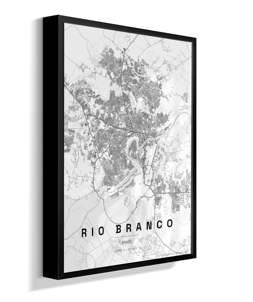 Quadro Mapa de Rio Branco - Vertical