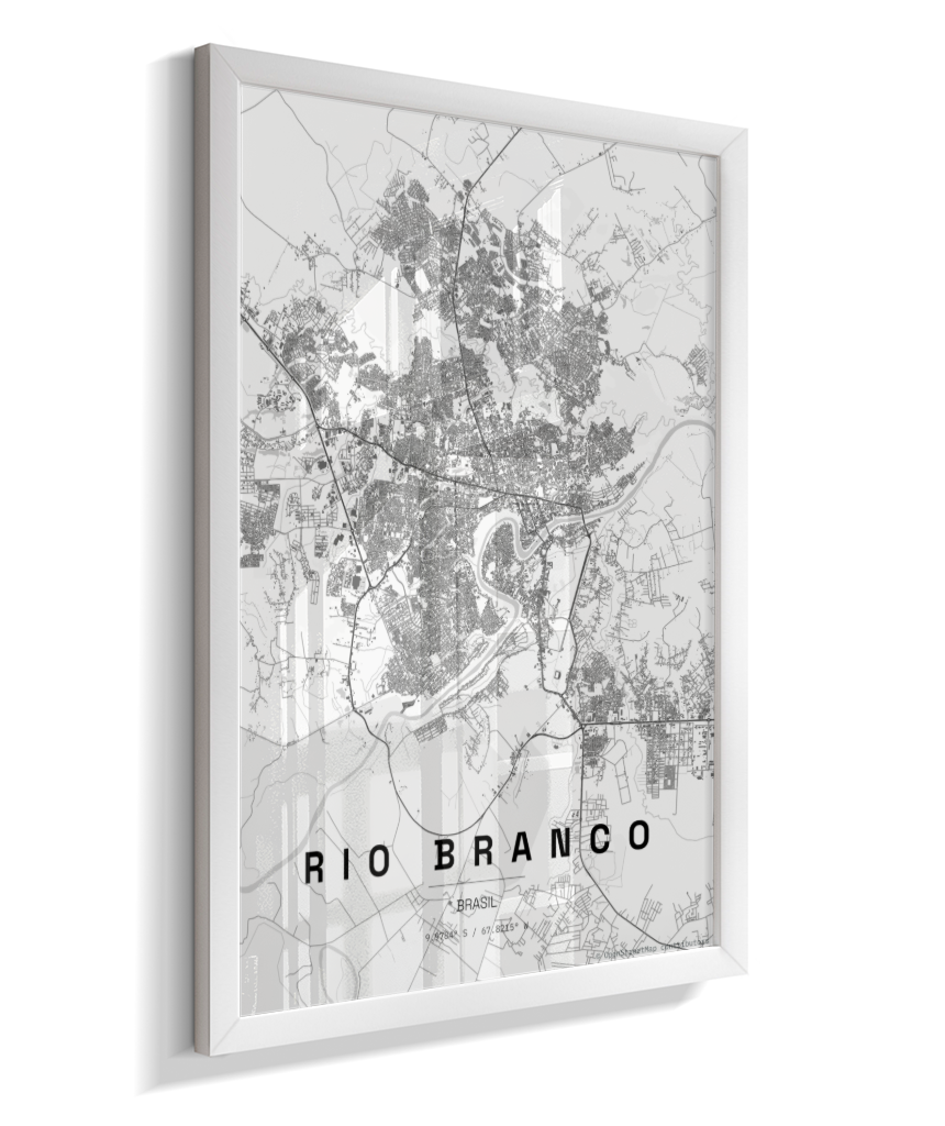 Quadro Mapa de Rio Branco - Vertical