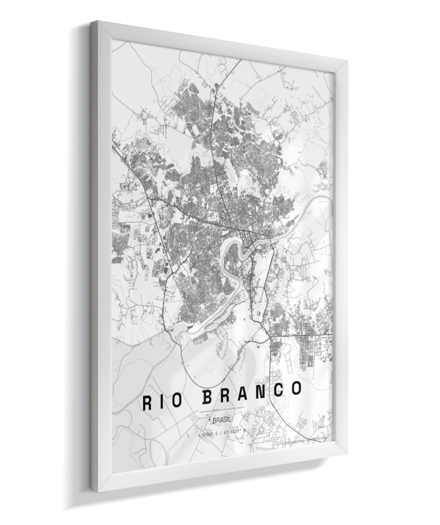 Quadro Mapa de Rio Branco - Vertical