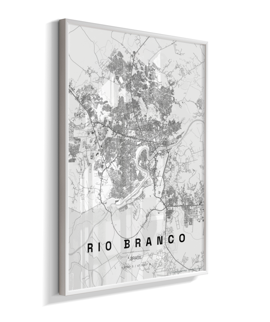 Quadro Mapa de Rio Branco - Vertical